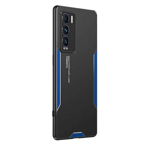 Luxury Aluminum Metal Back Cover and Silicone Frame Case PB2 for Realme GT Master Explorer 5G Blue