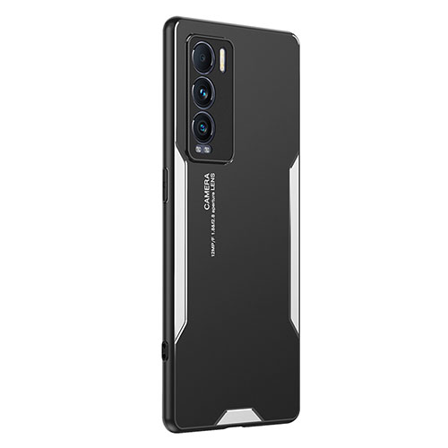 Luxury Aluminum Metal Back Cover and Silicone Frame Case PB2 for Realme GT Master Explorer 5G Silver