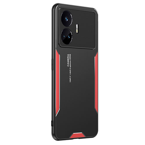 Luxury Aluminum Metal Back Cover and Silicone Frame Case PB2 for Realme GT Neo5 SE 5G Red