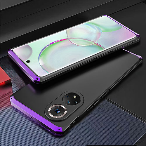 Luxury Aluminum Metal Cover Case 360 Degrees for Huawei Honor 50 5G Purple