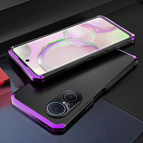 Luxury Aluminum Metal Cover Case 360 Degrees for Huawei Honor 50 SE 5G Purple