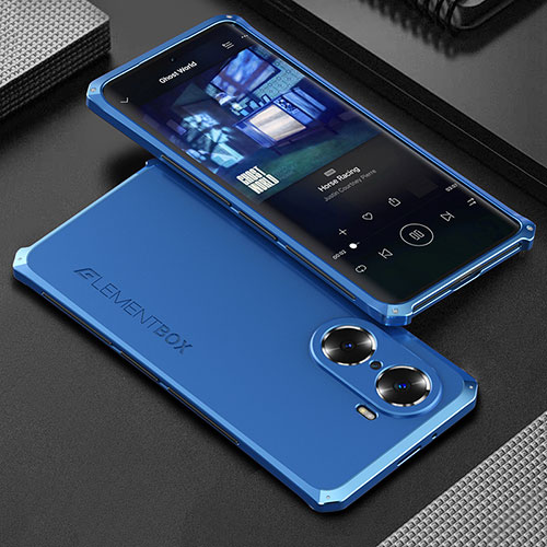 Luxury Aluminum Metal Cover Case 360 Degrees for Huawei Honor 60 5G Blue