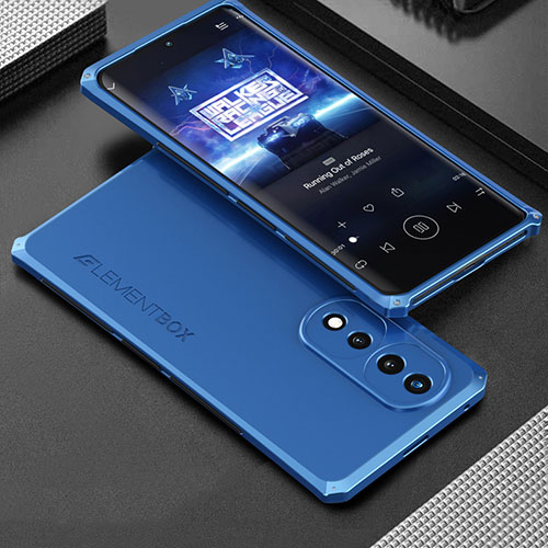 Luxury Aluminum Metal Cover Case 360 Degrees for Huawei Honor 70 5G Blue