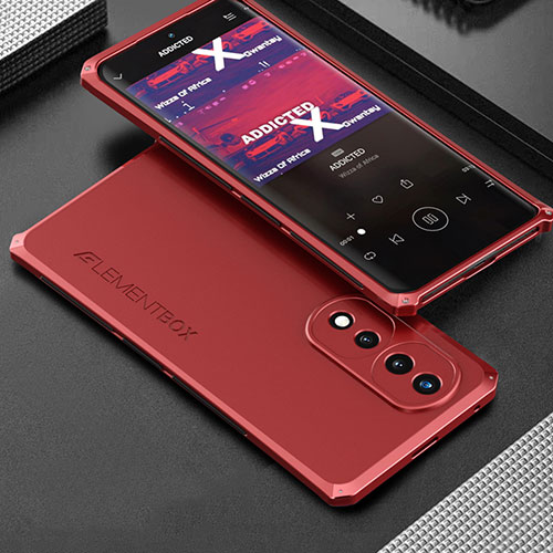 Luxury Aluminum Metal Cover Case 360 Degrees for Huawei Honor 70 Pro+ Plus 5G Red