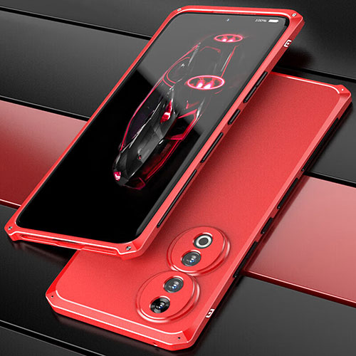 Luxury Aluminum Metal Cover Case 360 Degrees for Huawei Honor 90 5G Red