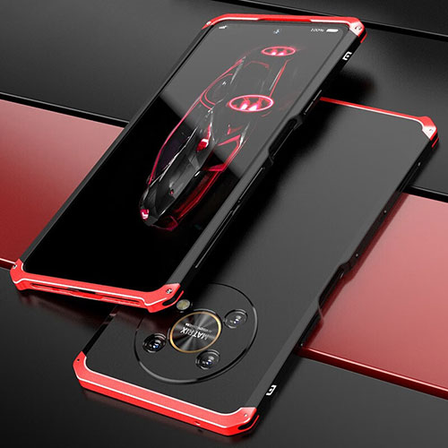 Luxury Aluminum Metal Cover Case 360 Degrees for Huawei Honor Magic4 Lite 5G Red and Black