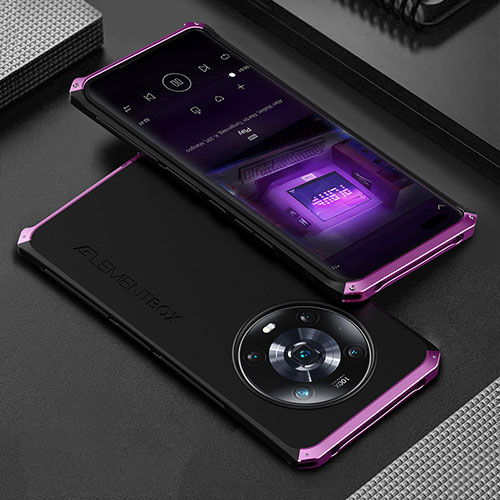 Luxury Aluminum Metal Cover Case 360 Degrees for Huawei Honor Magic4 Pro 5G Purple