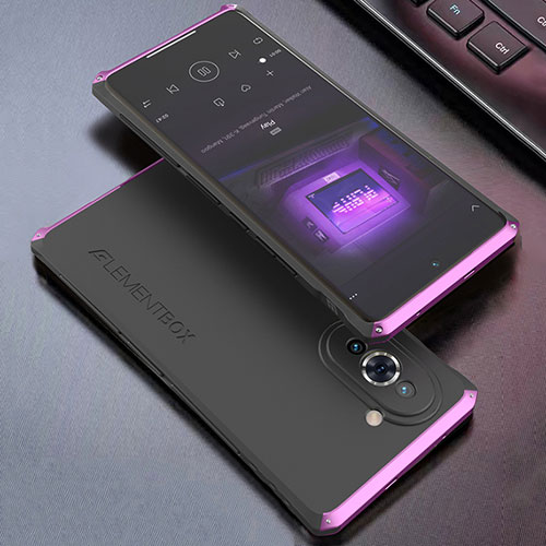 Luxury Aluminum Metal Cover Case 360 Degrees for Huawei Nova 10 Purple