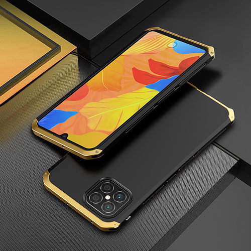 Luxury Aluminum Metal Cover Case 360 Degrees for Huawei Nova 8 SE 4G Gold and Black