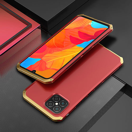 Luxury Aluminum Metal Cover Case 360 Degrees for Huawei Nova 8 SE 4G Gold and Red