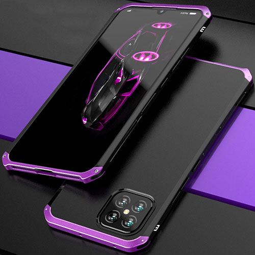 Luxury Aluminum Metal Cover Case 360 Degrees for Huawei Nova 8 SE 5G Purple and Blue