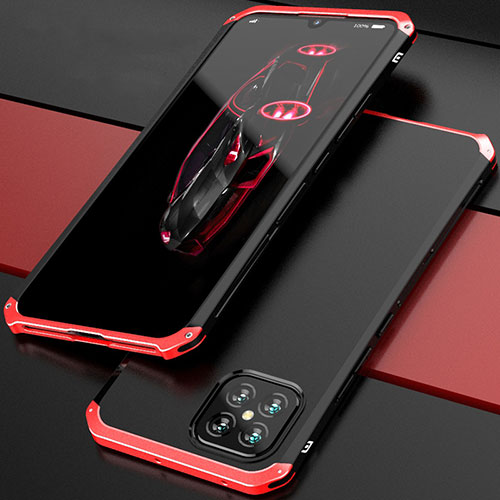 Luxury Aluminum Metal Cover Case 360 Degrees for Huawei Nova 8 SE 5G Red and Black