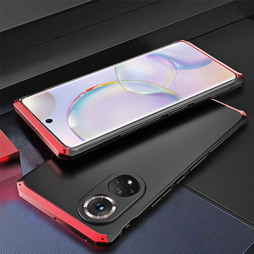 Luxury Aluminum Metal Cover Case 360 Degrees for Huawei Nova 9 Red and Black