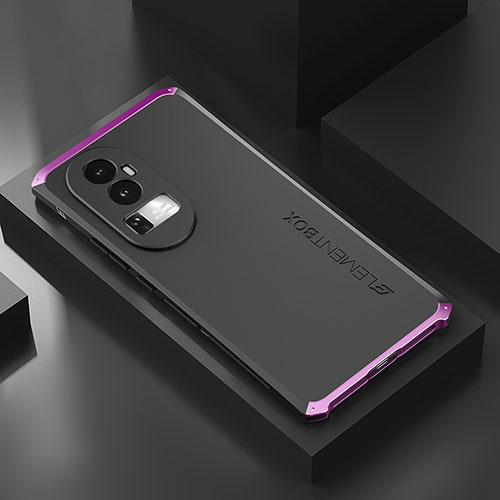 Luxury Aluminum Metal Cover Case 360 Degrees for Oppo Reno10 Pro+ Plus 5G Purple