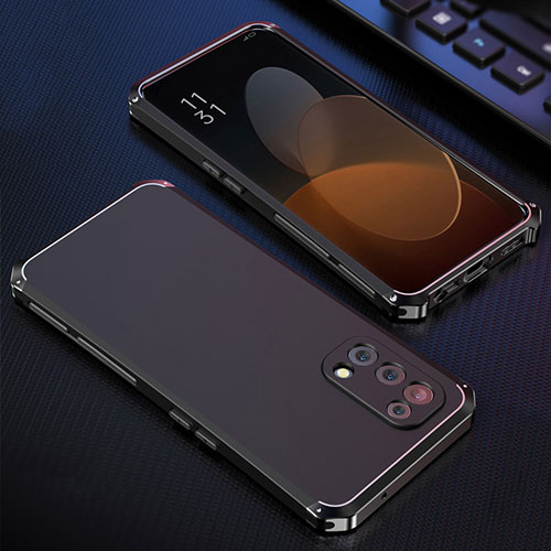 Luxury Aluminum Metal Cover Case 360 Degrees for Oppo Reno5 5G Black