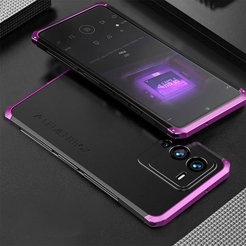 Luxury Aluminum Metal Cover Case 360 Degrees for Vivo V25 Pro 5G Purple