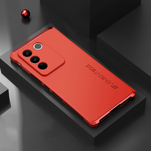 Luxury Aluminum Metal Cover Case 360 Degrees for Vivo V27 Pro 5G Red