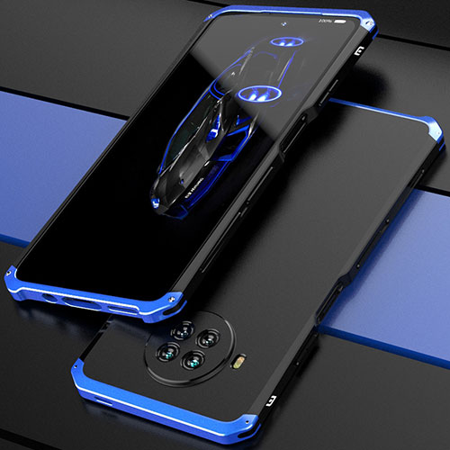 Luxury Aluminum Metal Cover Case 360 Degrees for Xiaomi Mi 10i 5G Blue and Black