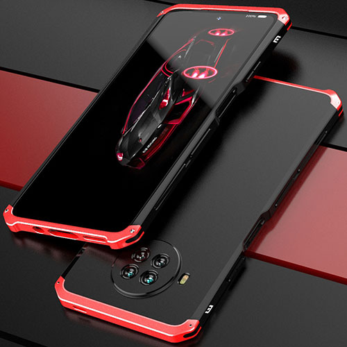 Luxury Aluminum Metal Cover Case 360 Degrees for Xiaomi Mi 10i 5G Red and Black