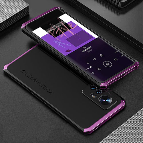 Luxury Aluminum Metal Cover Case 360 Degrees for Xiaomi Mi 12S Pro 5G Purple