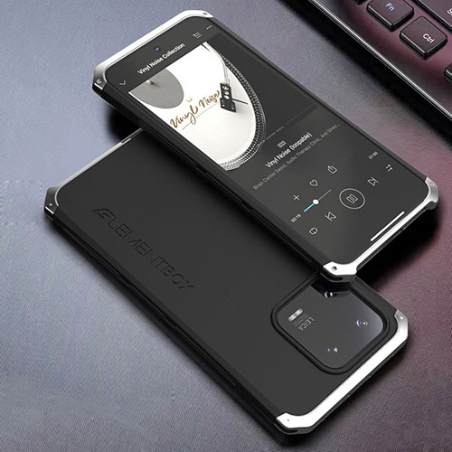 Luxury Aluminum Metal Cover Case 360 Degrees for Xiaomi Mi 13 Pro 5G Silver and Black