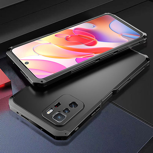 Luxury Aluminum Metal Cover Case 360 Degrees for Xiaomi Redmi Note 10 Pro 5G Black