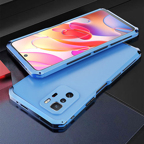 Luxury Aluminum Metal Cover Case 360 Degrees for Xiaomi Redmi Note 10 Pro 5G Blue