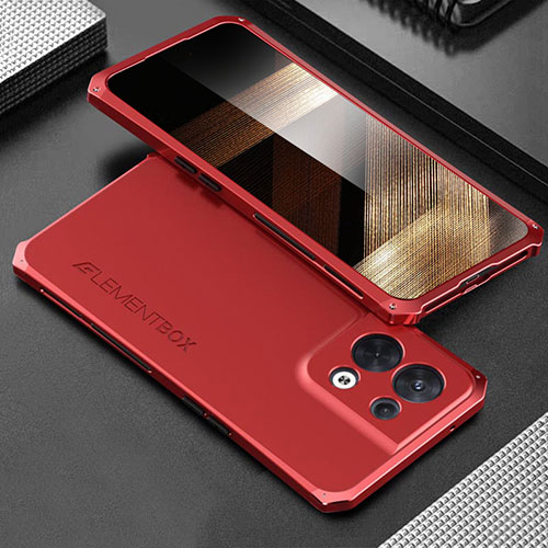 Luxury Aluminum Metal Cover Case 360 Degrees for Xiaomi Redmi Note 13 5G Red