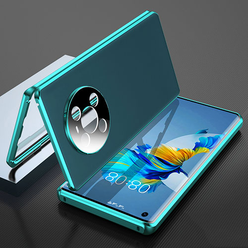 Luxury Aluminum Metal Cover Case 360 Degrees K01 for Huawei Mate 40 Cyan