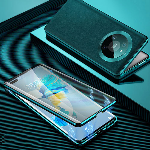 Luxury Aluminum Metal Cover Case 360 Degrees K01 for Huawei Mate 40 Pro Cyan