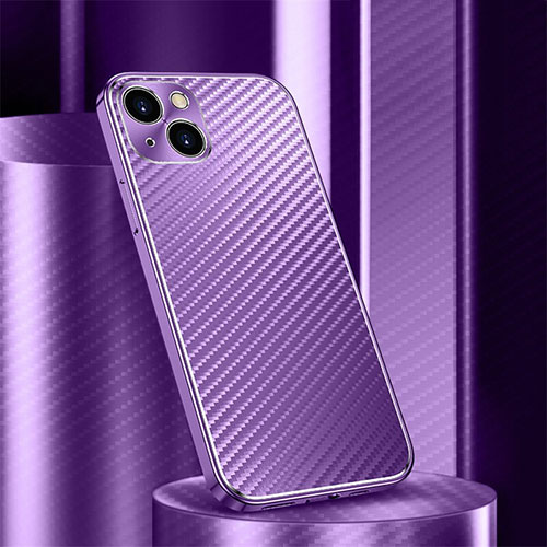 Luxury Aluminum Metal Cover Case 360 Degrees M01 for Apple iPhone 14 Purple