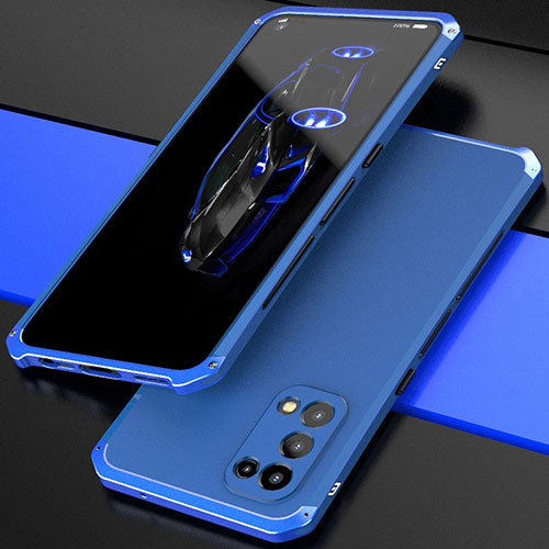 Luxury Aluminum Metal Cover Case 360 Degrees M01 for Oppo Reno5 5G Blue