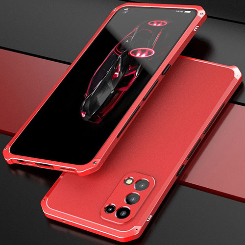 Luxury Aluminum Metal Cover Case 360 Degrees M01 for Oppo Reno5 5G Red