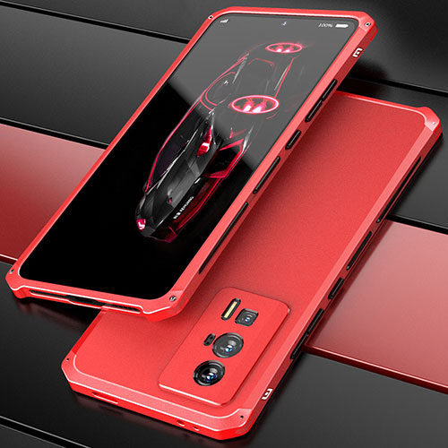 Luxury Aluminum Metal Cover Case 360 Degrees P01 for Xiaomi Redmi K60 Pro 5G Red