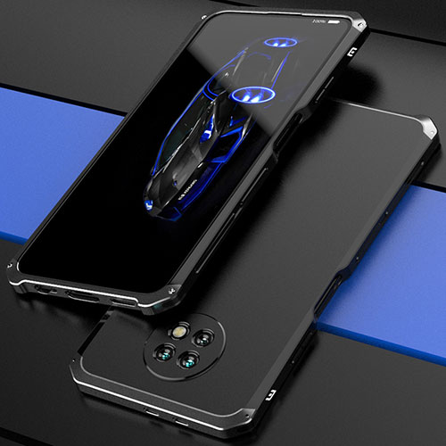 Luxury Aluminum Metal Cover Case 360 Degrees P01 for Xiaomi Redmi Note 9 5G Black