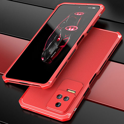 Luxury Aluminum Metal Cover Case 360 Degrees P02 for Xiaomi Redmi K50 Pro 5G Red