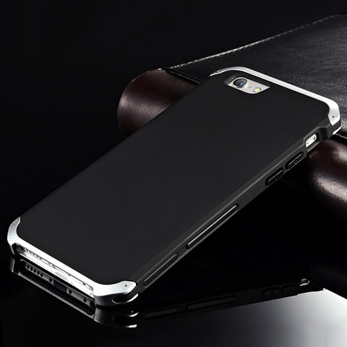 Luxury Aluminum Metal Cover Case for Apple iPhone 6 Plus Silver and Black