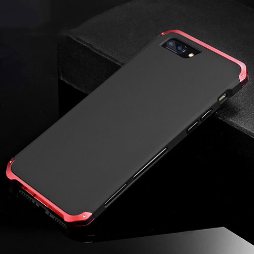 Luxury Aluminum Metal Cover Case for Apple iPhone 7 Plus Red and Black