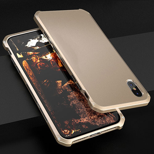 Luxury Aluminum Metal Cover Case for Apple iPhone Xs Gold