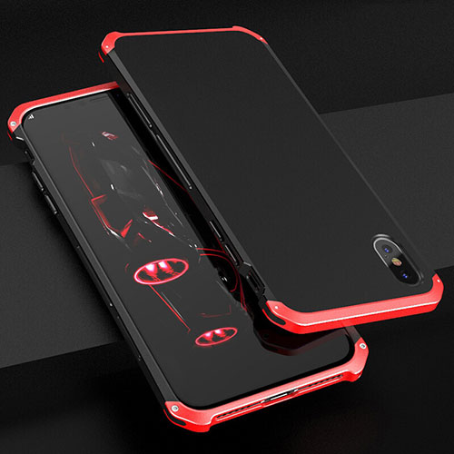 Luxury Aluminum Metal Cover Case for Apple iPhone Xs Max Red and Black