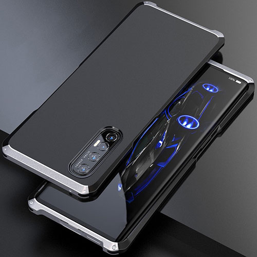 Luxury Aluminum Metal Cover Case for Oppo Find X2 Neo Silver and Black