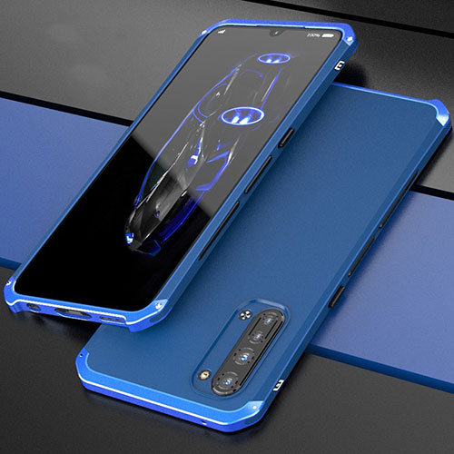 Luxury Aluminum Metal Cover Case for Oppo Reno3 Blue