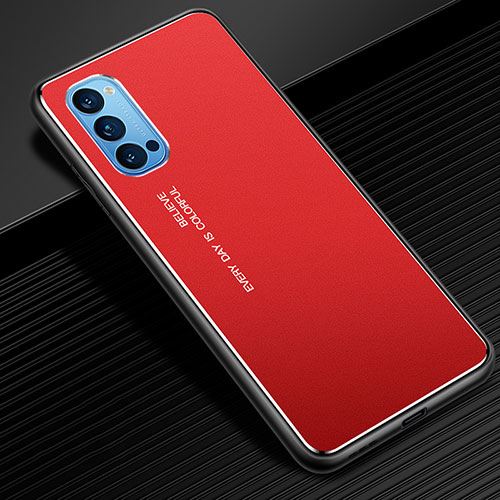 Luxury Aluminum Metal Cover Case for Oppo Reno4 5G Red