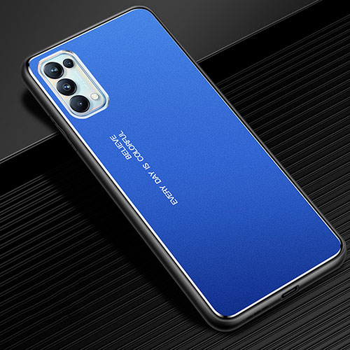 Luxury Aluminum Metal Cover Case for Oppo Reno5 5G Blue