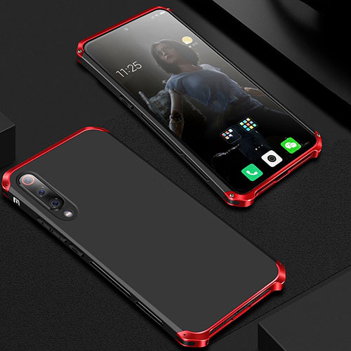 Luxury Aluminum Metal Cover Case for Xiaomi Mi 9 SE Red and Black