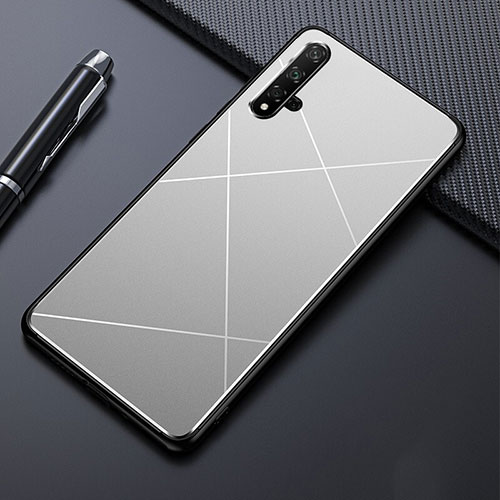 Luxury Aluminum Metal Cover Case M01 for Huawei Nova 5 Pro Silver