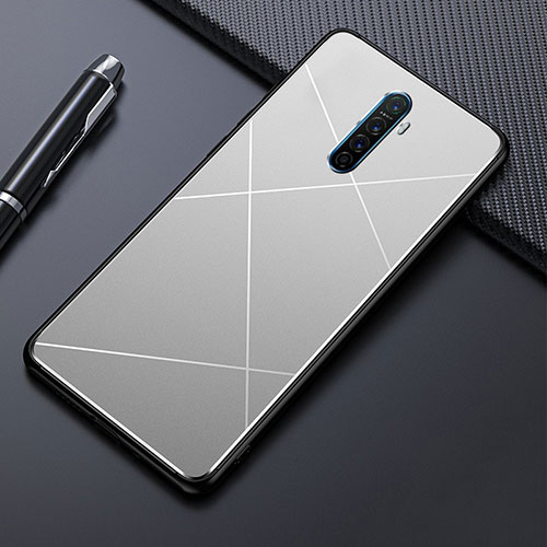 Luxury Aluminum Metal Cover Case M01 for Realme X2 Pro Silver