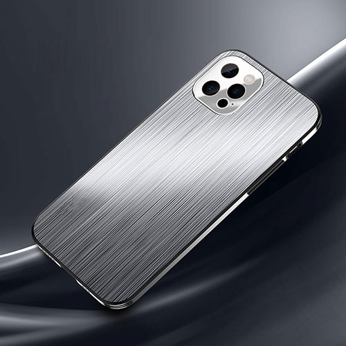 Luxury Aluminum Metal Cover Case M02 for Apple iPhone 14 Pro Max Silver