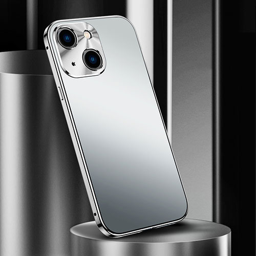 Luxury Aluminum Metal Cover Case M02 for Apple iPhone 15 Silver