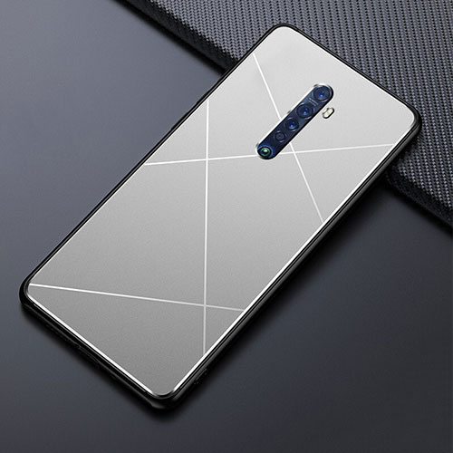 Luxury Aluminum Metal Cover Case M02 for Oppo Reno2 Silver